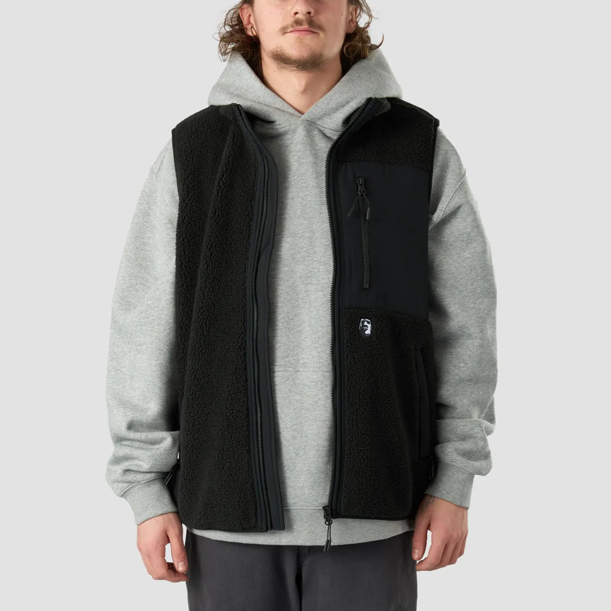 Heathen Coma Fleece Vest Jacket Black