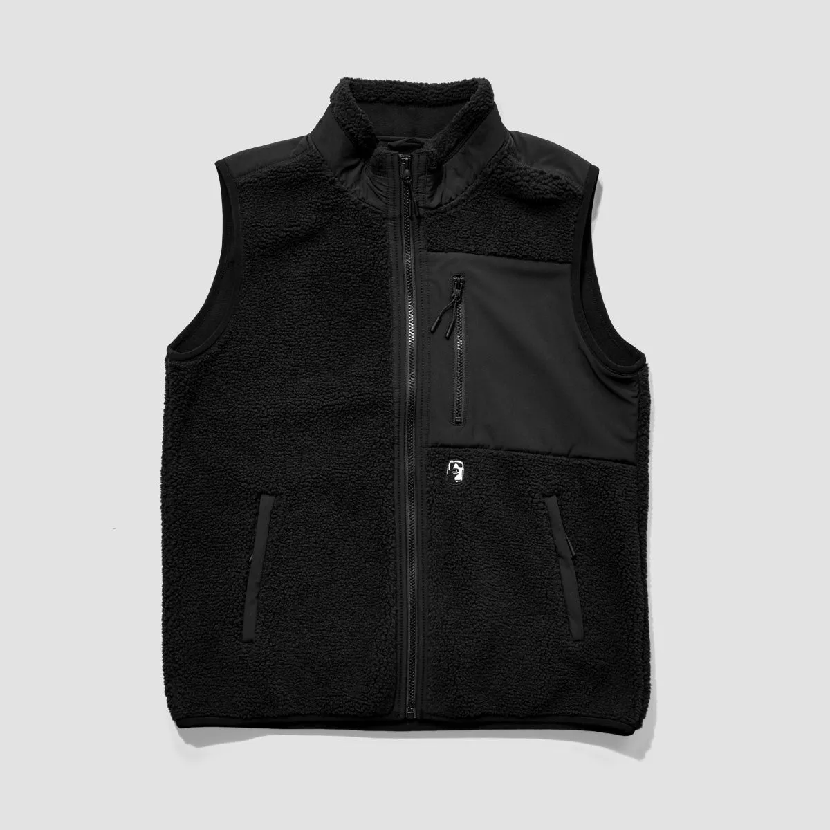 Heathen Coma Fleece Vest Jacket Black