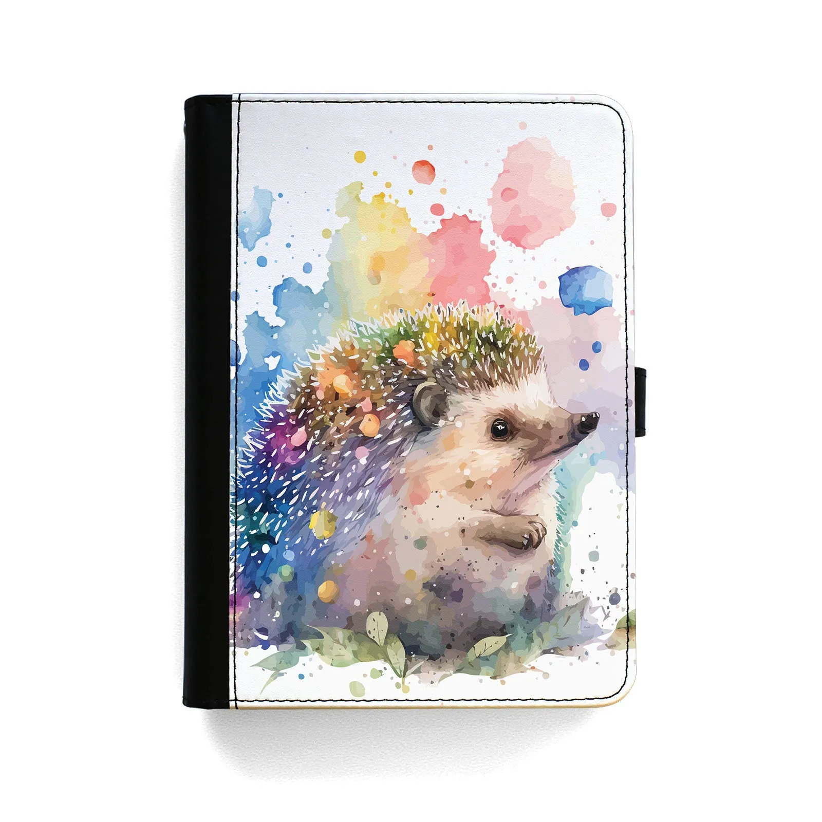 Hedgehog iPad Case - Watercolour Paint Splats