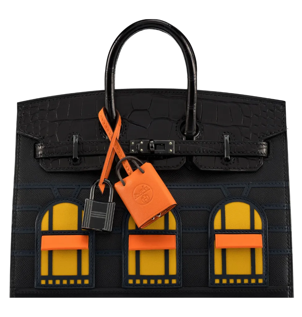 Hermes Birkin 20 So Black Matte Alligator Midnight Faubourg PVD Bag