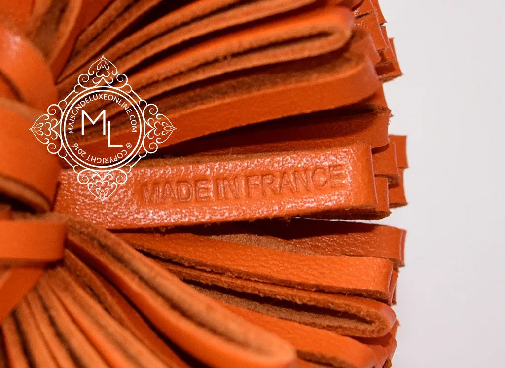 Hermes Orange Crevette Carmen Duo Keychain Bag Charm