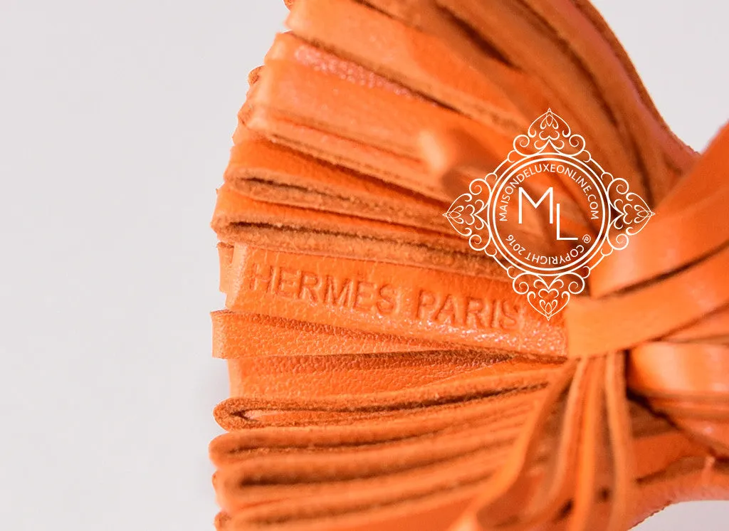 Hermes Orange Crevette Carmen Duo Keychain Bag Charm