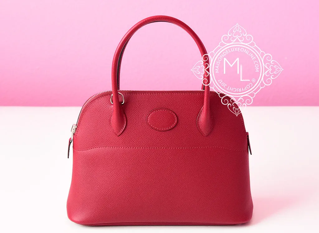 Hermes Rouge Grenat Red Epsom Bolide 27 Handbag