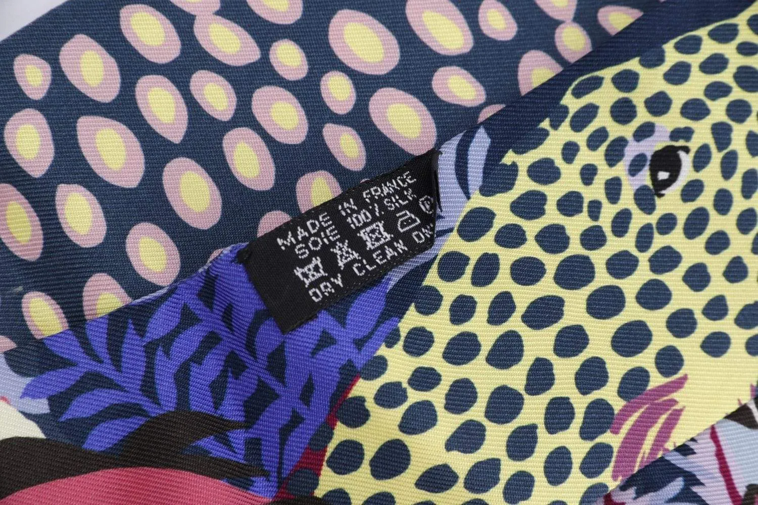 Hermes Silk Twilly Purple, Coral, Fish