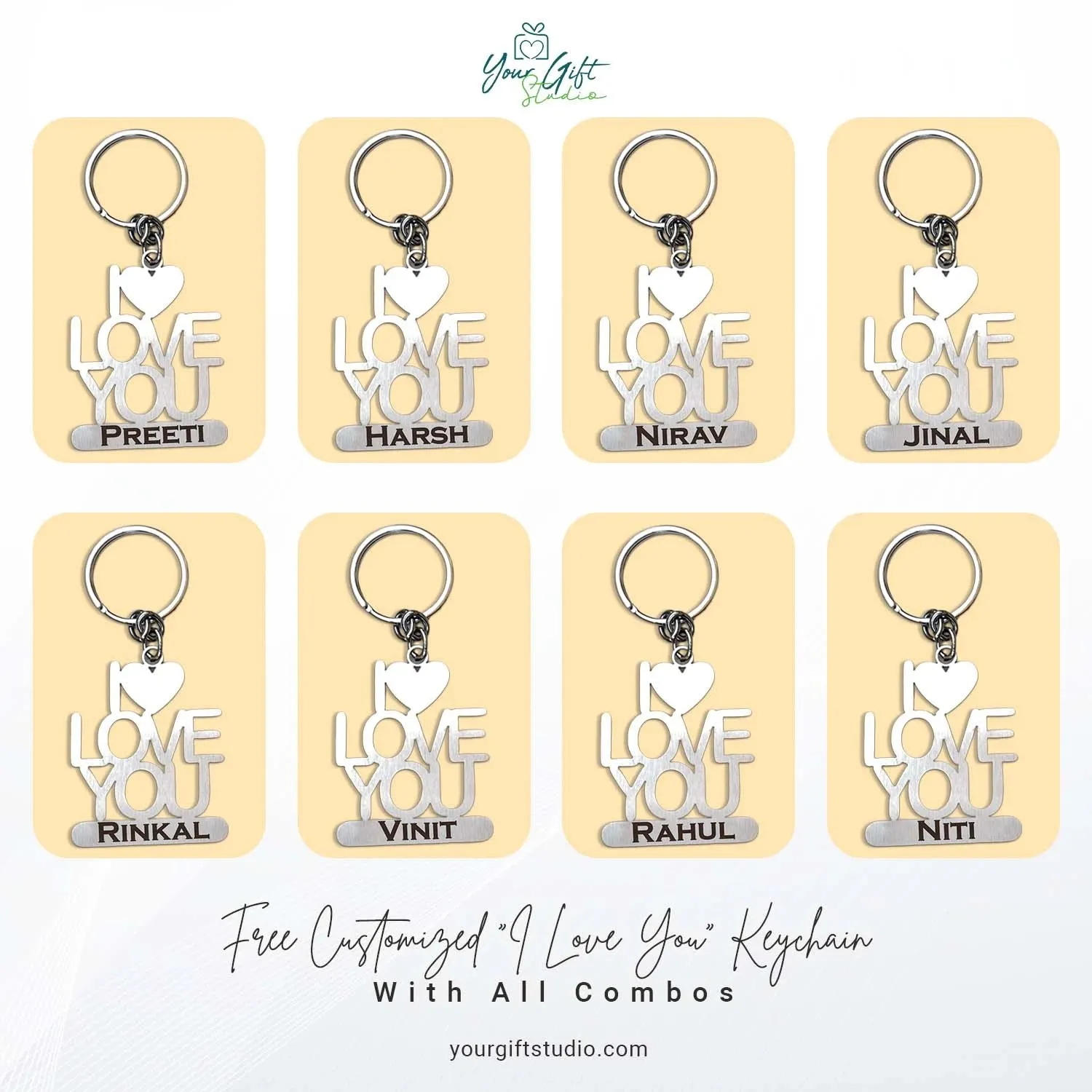 I Love You - Metal Keychain
