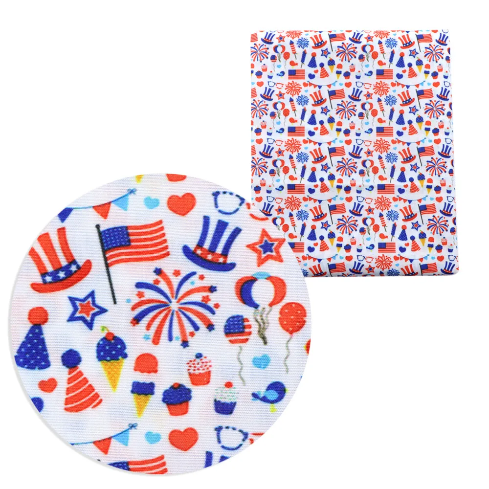 Independence Day (4 of july) Theme Printed Fabric