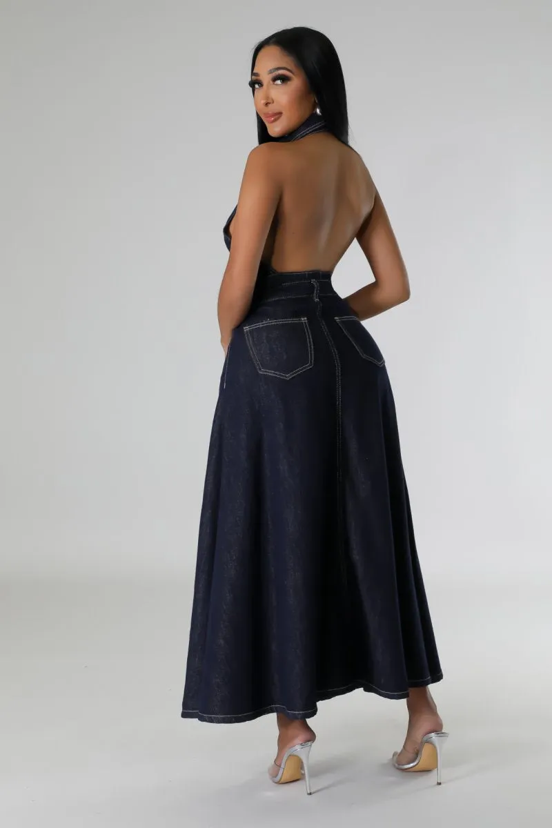 Janette Halter 2pc Denim Set