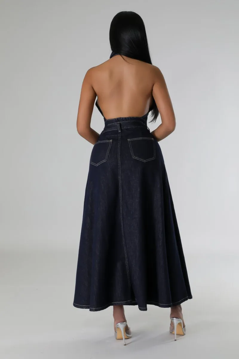 Janette Halter 2pc Denim Set