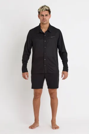 Jetpilot Venture Mens LS Sun Shirt - Black