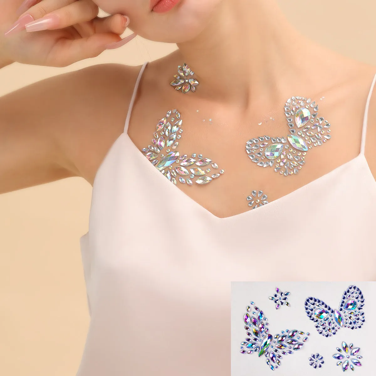 Jewel butterfly crystal body tattoo stickers