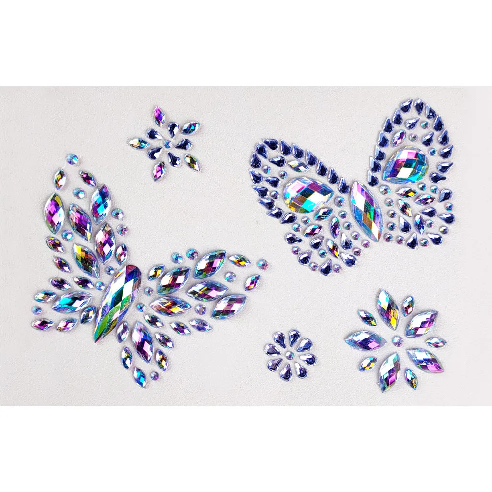 Jewel butterfly crystal body tattoo stickers