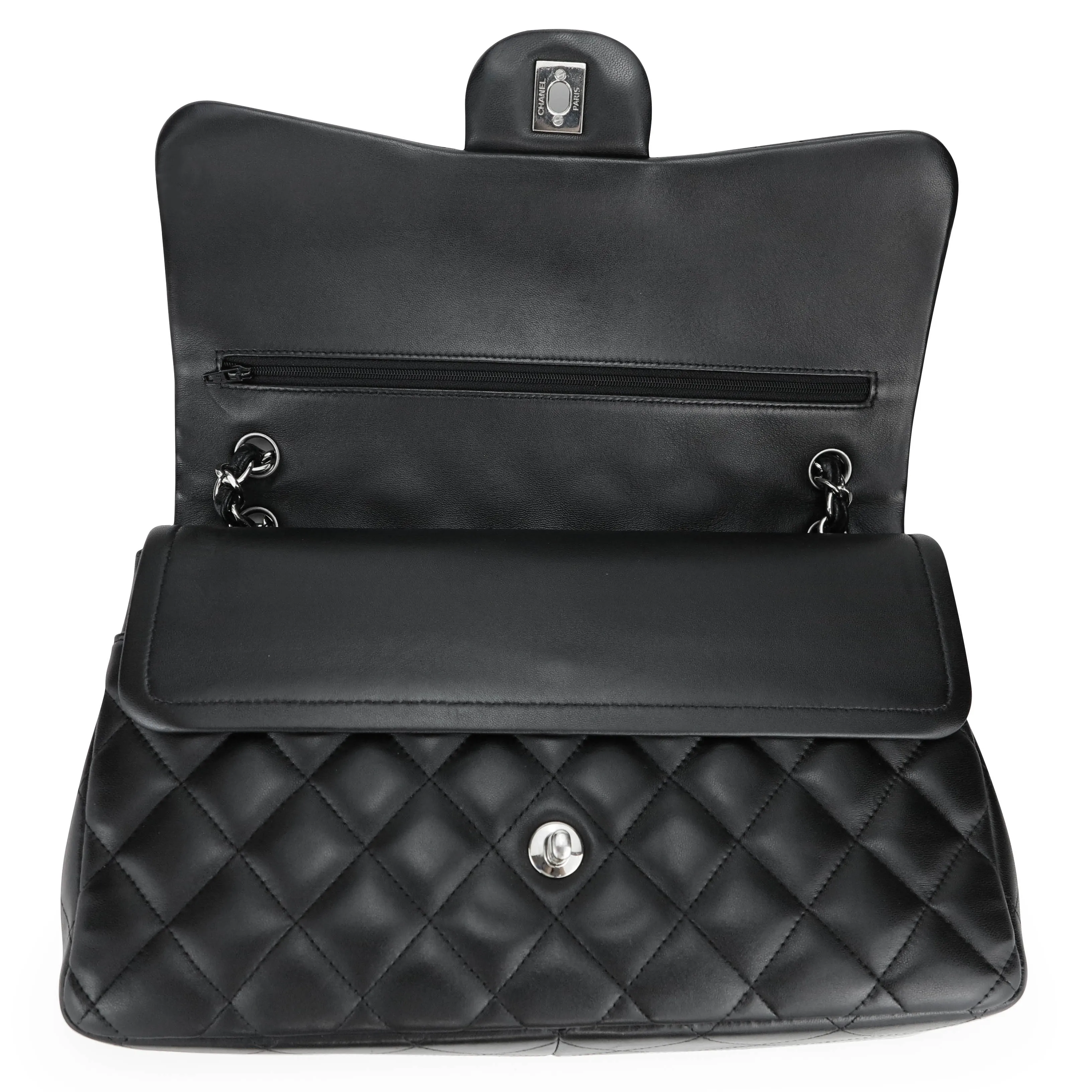 Jumbo Classic Double Flap Bag in Black Lambskin
