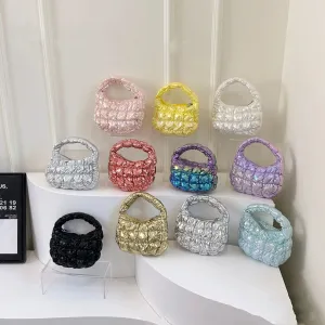 Kawaii Pleated Cloud Mini Handbag 🌈✨ | Adorable Soft Nylon Tote Bag for Trendy Women 💖🌟
