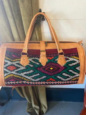 Kilim leather duffle bag 002