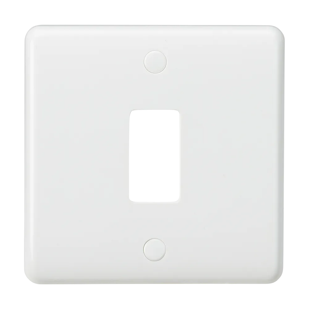 Knightsbridge CUG1 White Curved Edge 1G Grid Faceplate