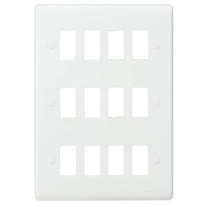 Knightsbridge CUG12 White Curved Edge 12G Grid Faceplate