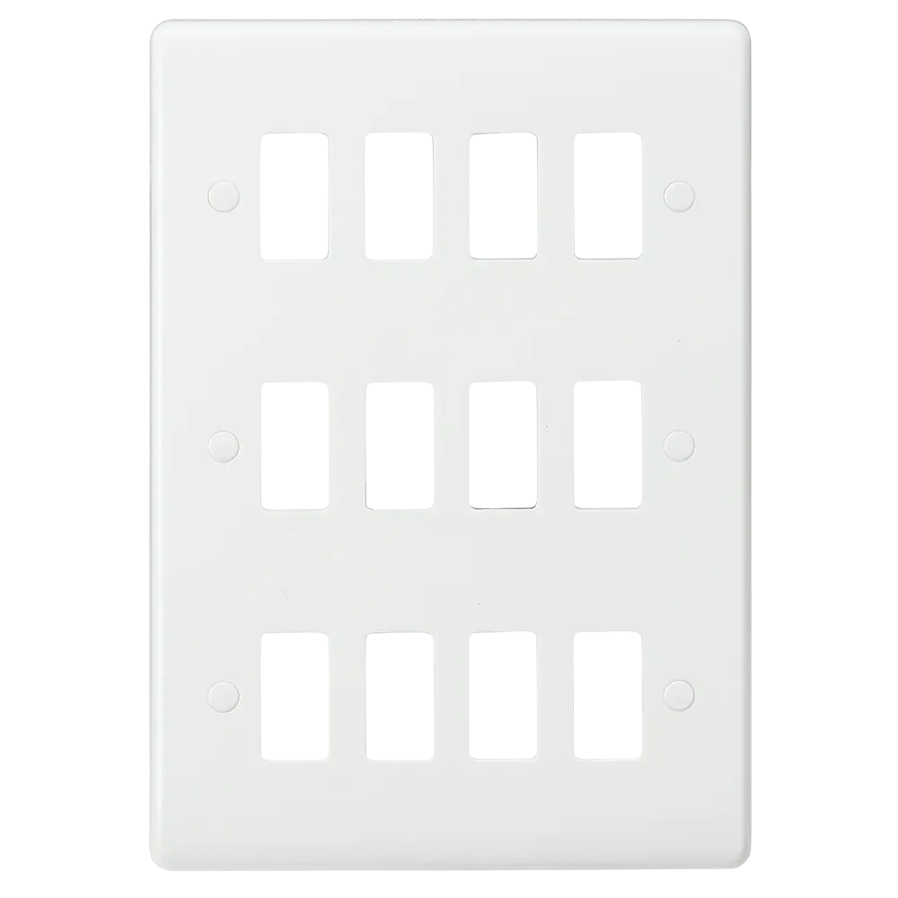 Knightsbridge CUG12 White Curved Edge 12G Grid Faceplate