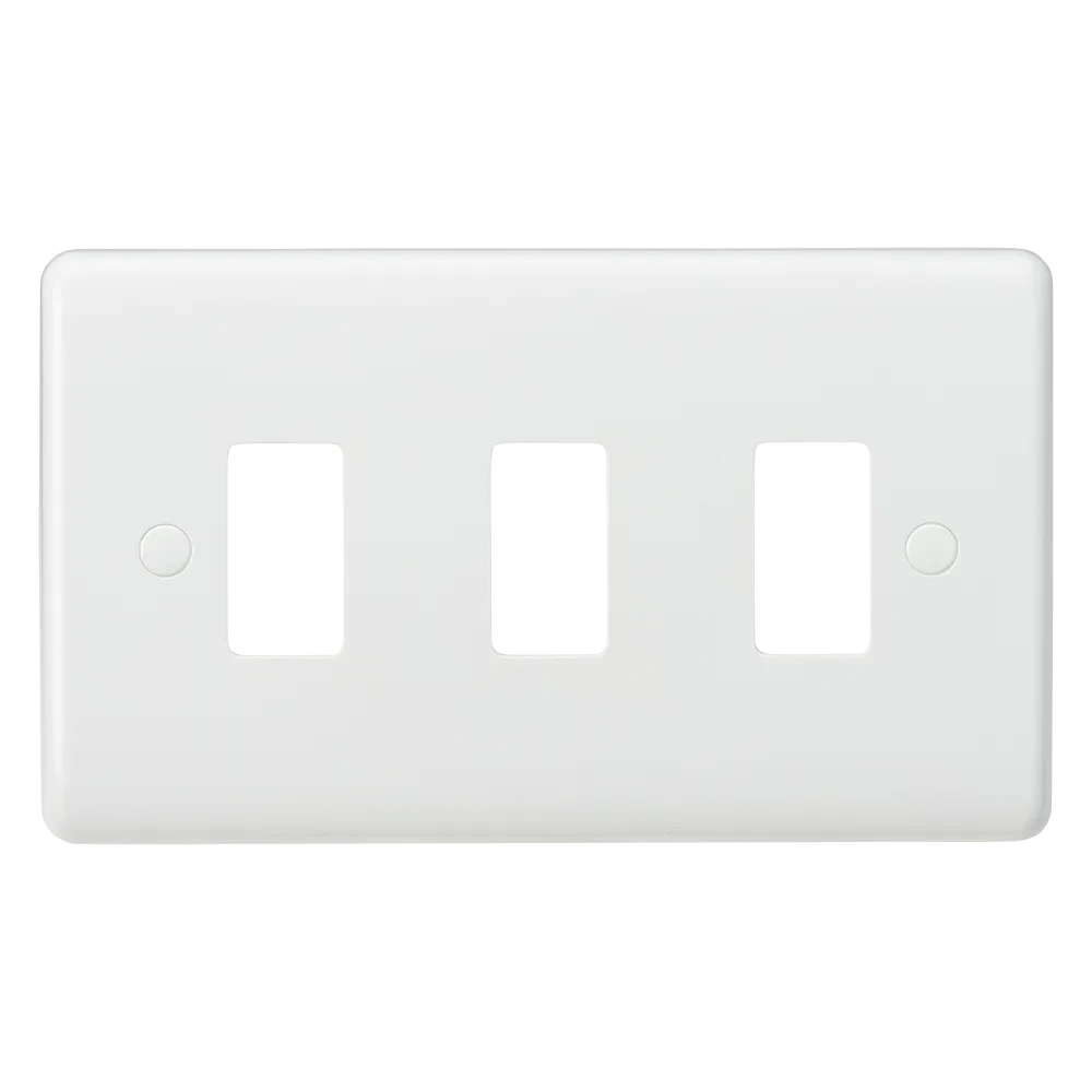 Knightsbridge CUG3 White Curved Edge 3G Grid Faceplate