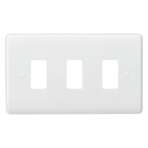 Knightsbridge CUG3 White Curved Edge 3G Grid Faceplate