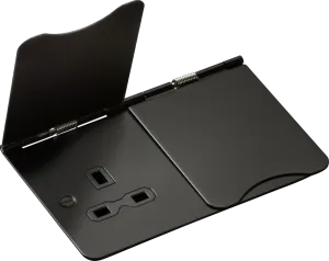 Knightsbridge FPR9UMB Flat Plate 13A 2G Unswitched Floor Socket - Matt Black