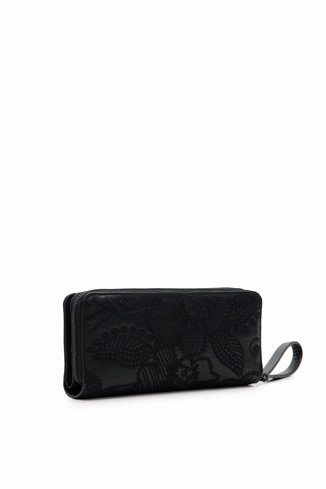 Large floral embroidery wallet