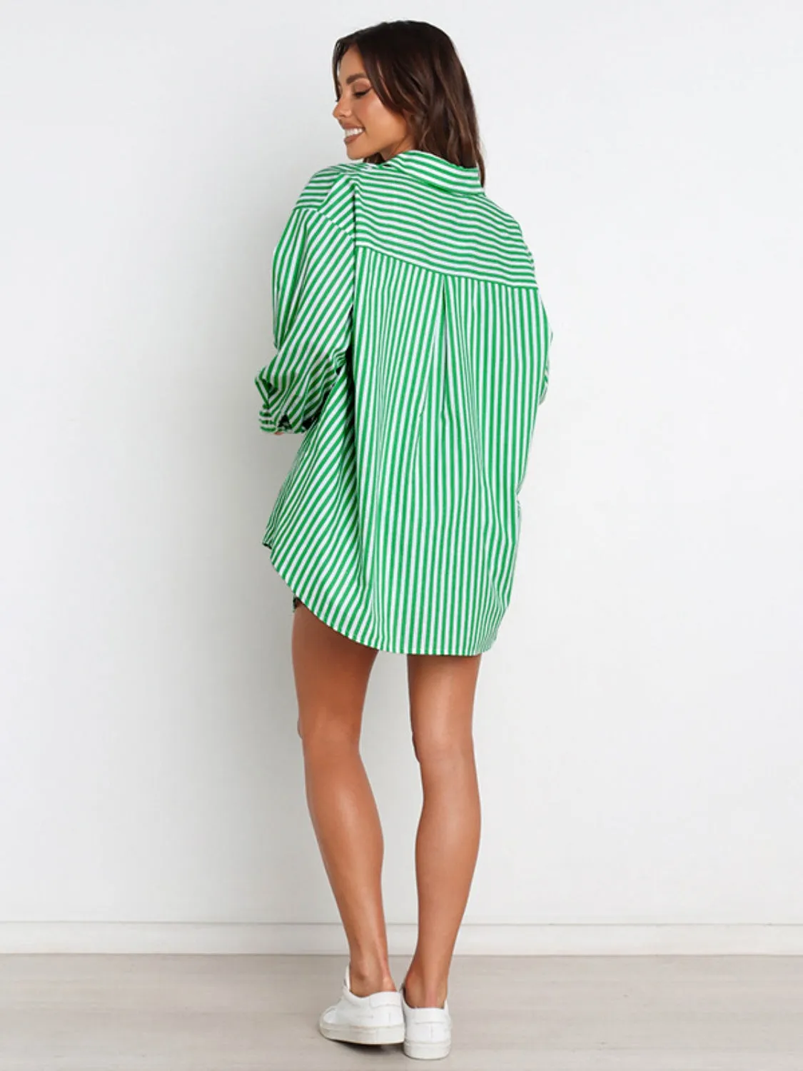 Larson Striped Dropped Shoulder Shirt and Shorts Set