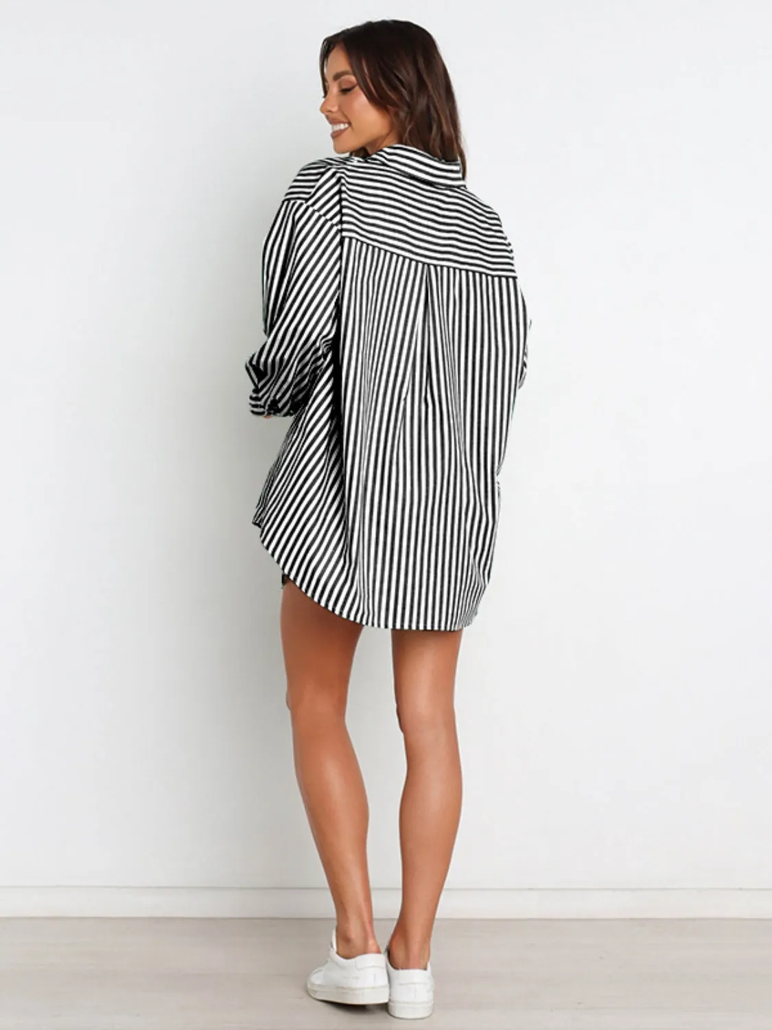 Larson Striped Dropped Shoulder Shirt and Shorts Set
