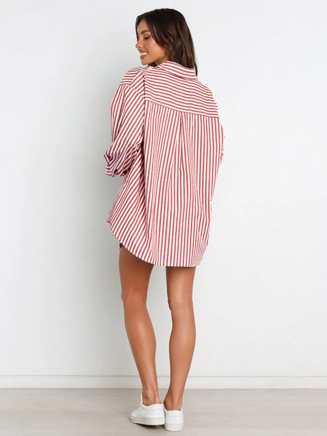 Larson Striped Dropped Shoulder Shirt and Shorts Set
