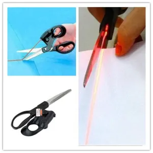 Laser Guided Scissors For home Crafts Wrapping Fabric Sewing Cut Straight Fast with battery