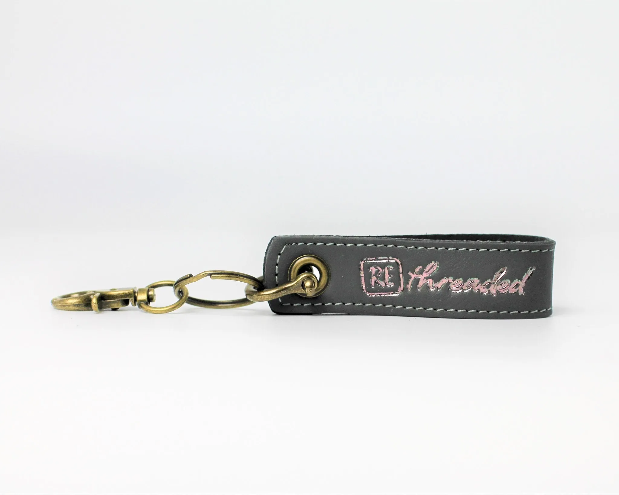 Leather Loop Keychain / Smoke