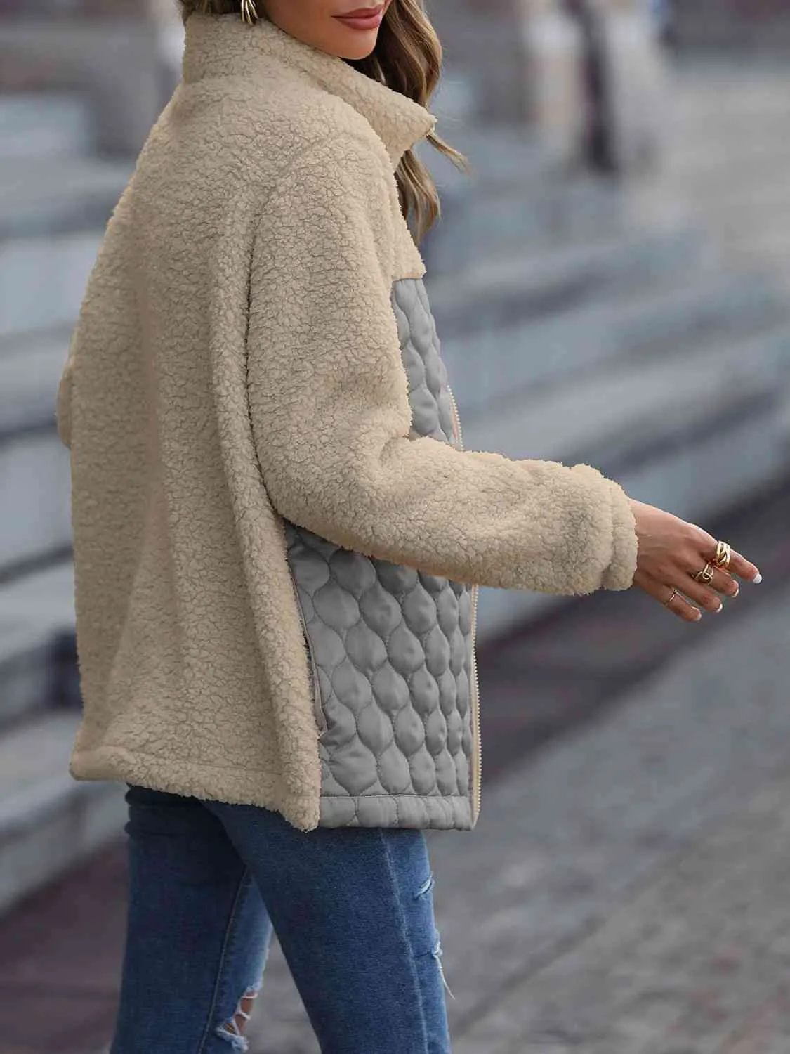Leopard Print Color Block Zip-Up Jacket (6 Colors)