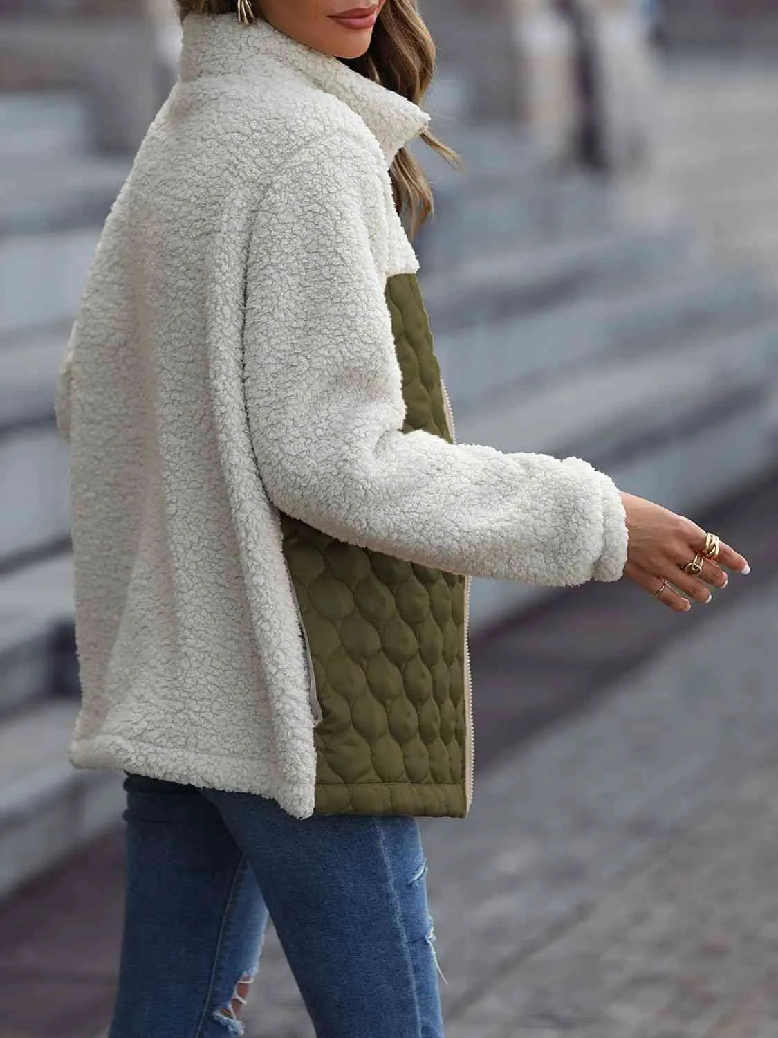Leopard Print Color Block Zip-Up Jacket (6 Colors)