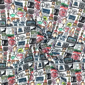 letters alphabet chili peppers printed fabric