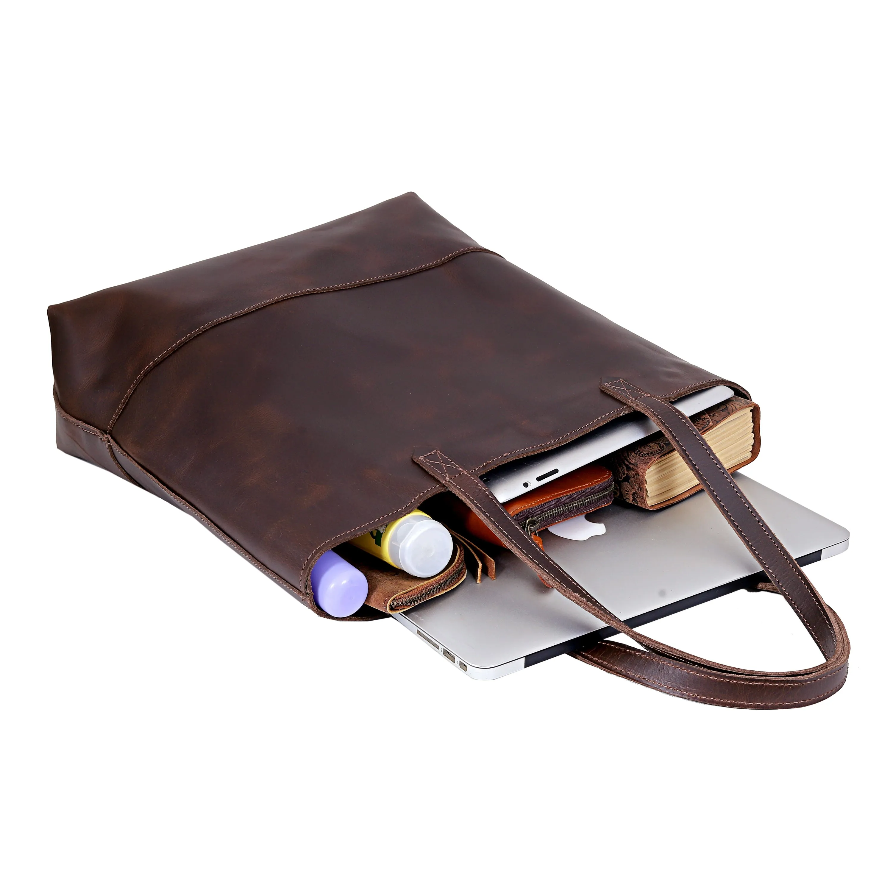 Lila Buffalo Leather Tote Bag   Wallet Set