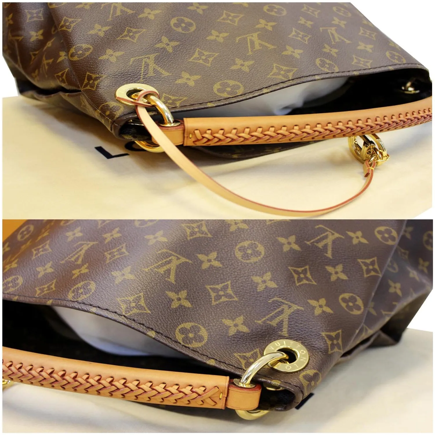 LOUIS VUITTON Artsy MM Monogram Canvas Shoulder Bag Brown