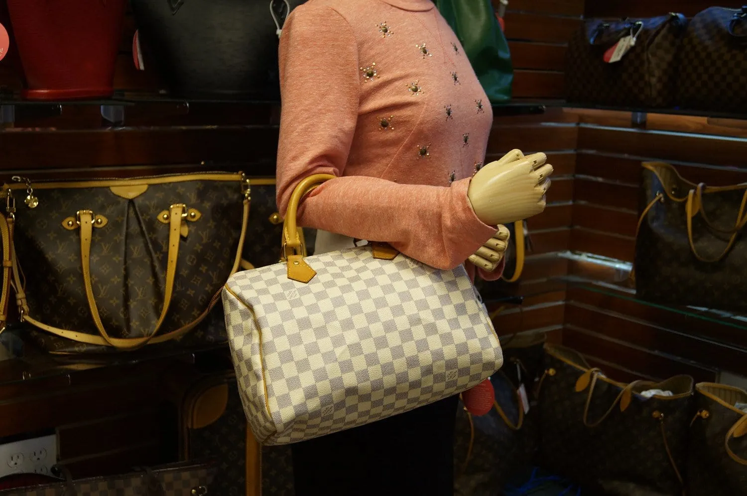 LOUIS VUITTON Damier Azur Speedy 30 Handbag