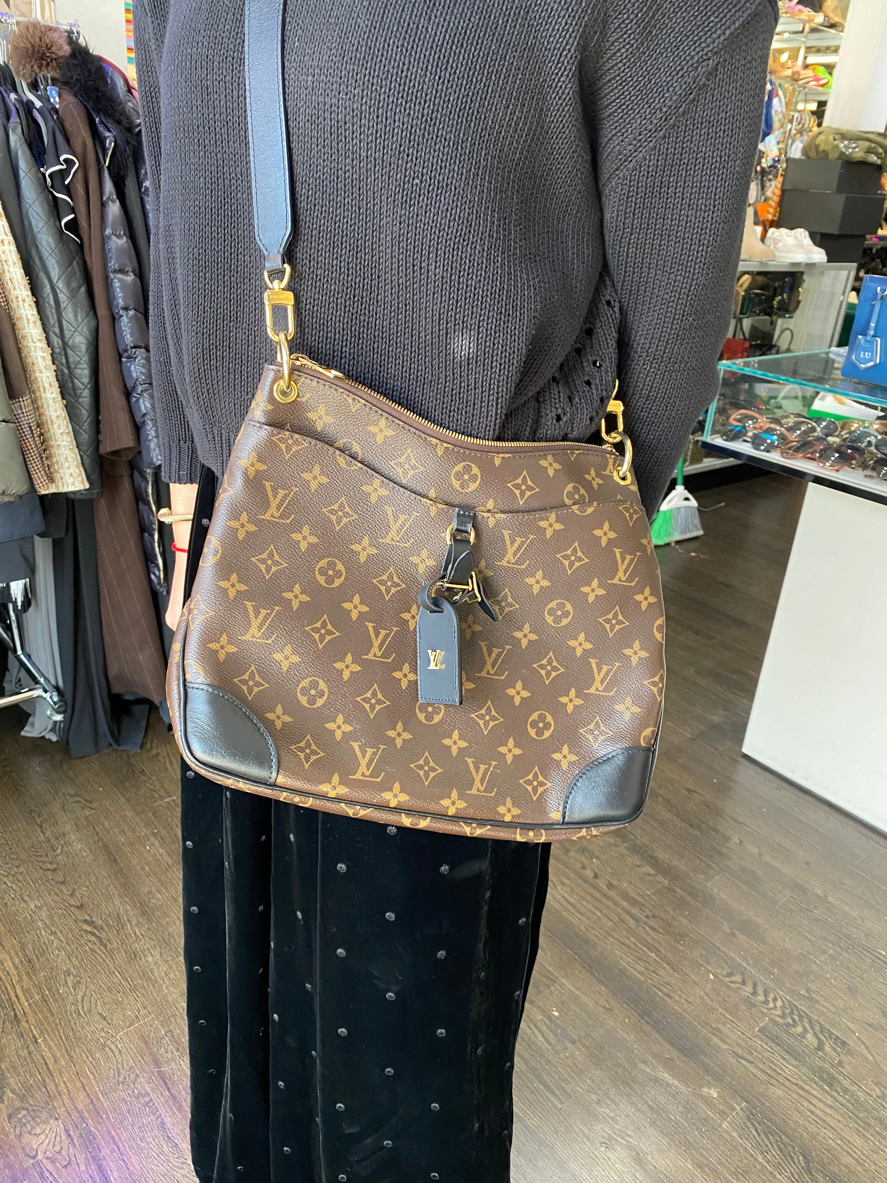 Louis Vuitton Monogram Odeon PM Black Bag