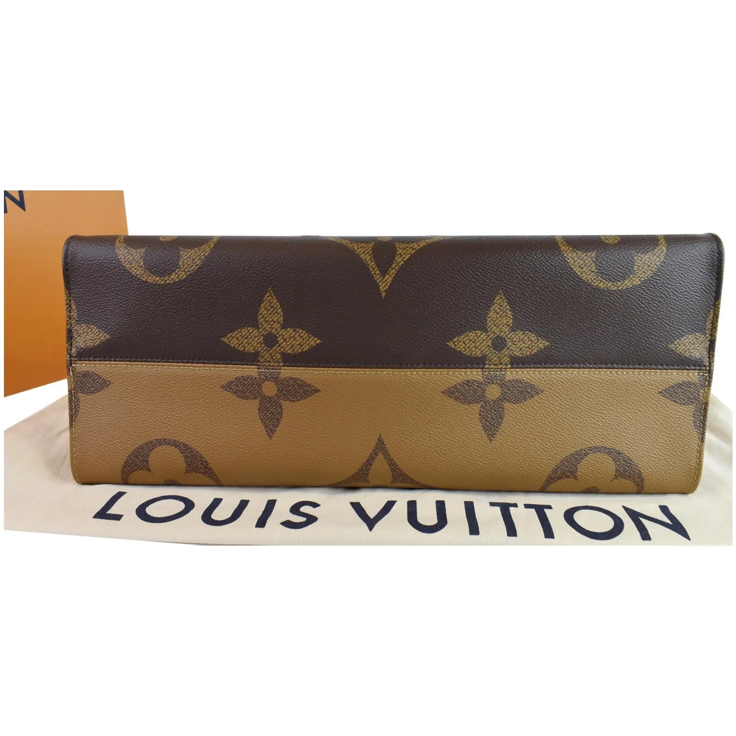 LOUIS VUITTON Onthego GM Reverse Monogram Giant Canvas Shoulder Bag Brown
