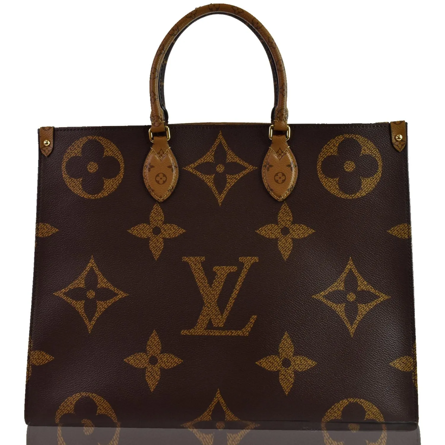 LOUIS VUITTON Onthego GM Reverse Monogram Giant Canvas Shoulder Bag Brown