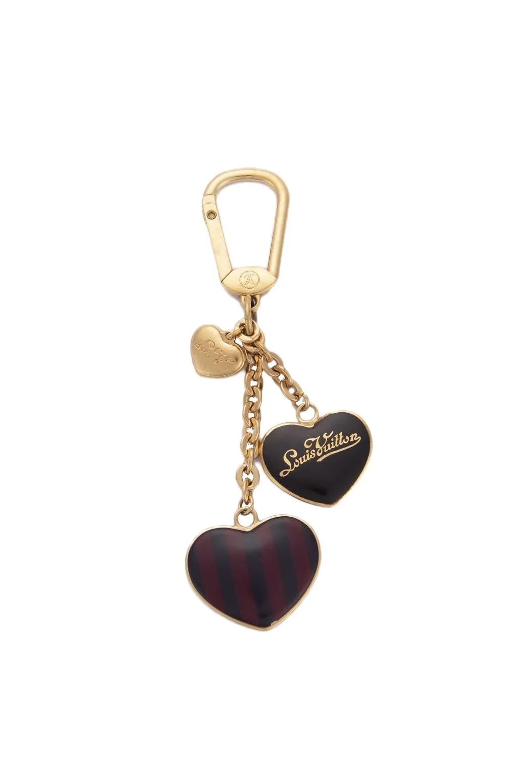 Louis Vuitton Pomme D'Amour Rayures Coeur Heart Bag Charm / Key Chain