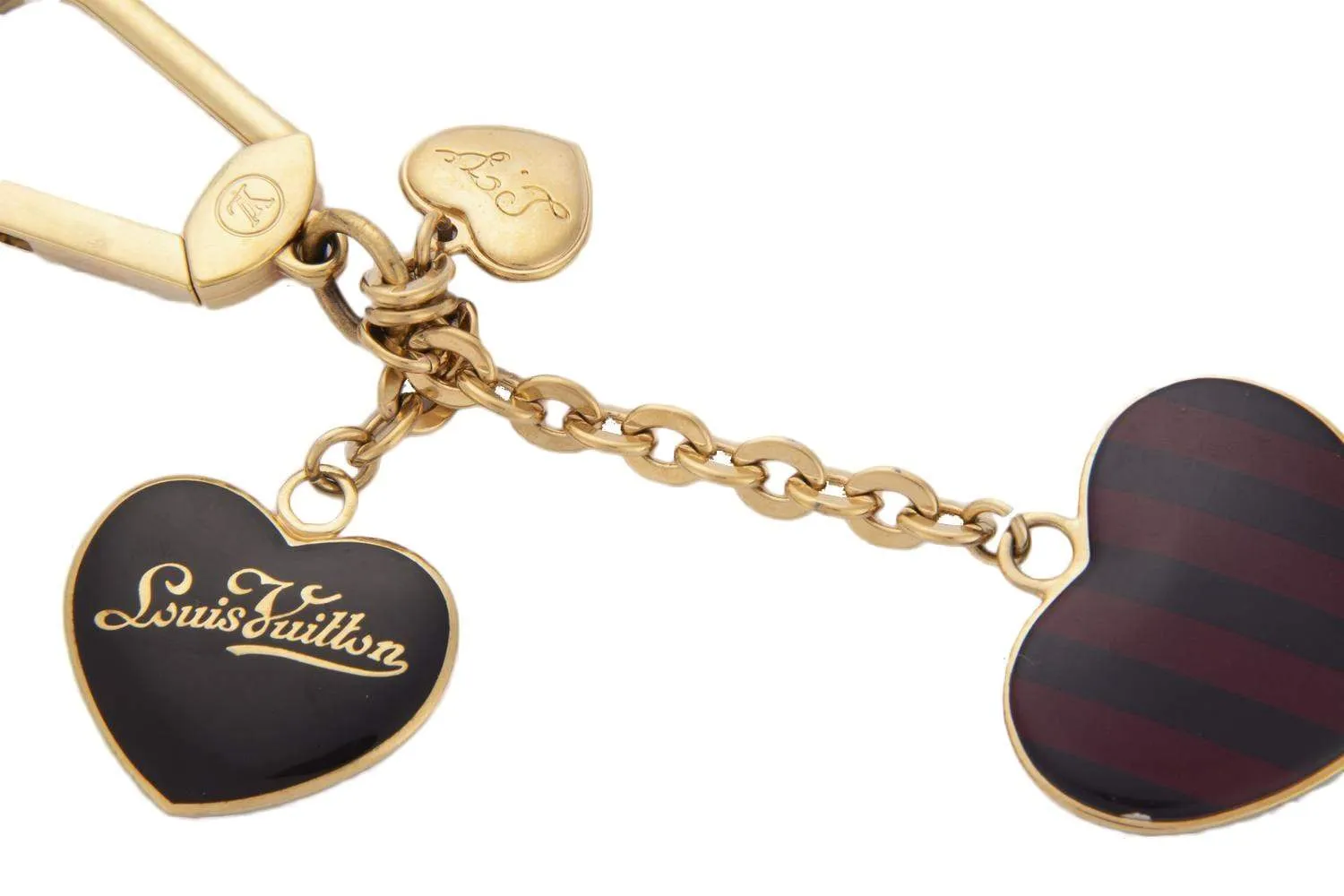 Louis Vuitton Pomme D'Amour Rayures Coeur Heart Bag Charm / Key Chain