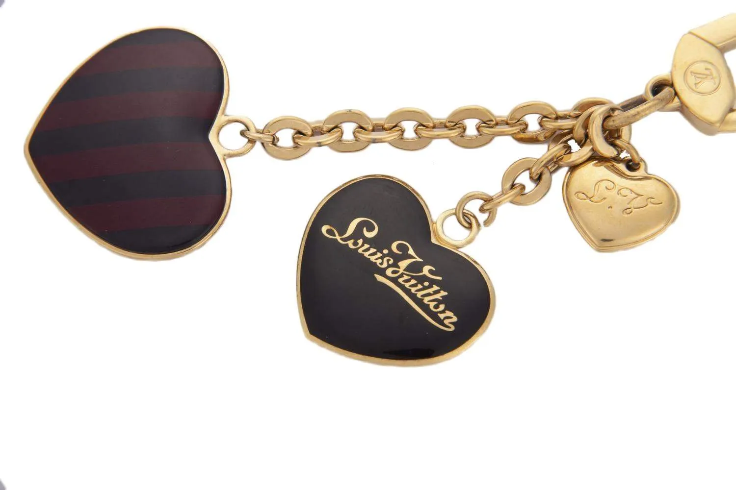 Louis Vuitton Pomme D'Amour Rayures Coeur Heart Bag Charm / Key Chain