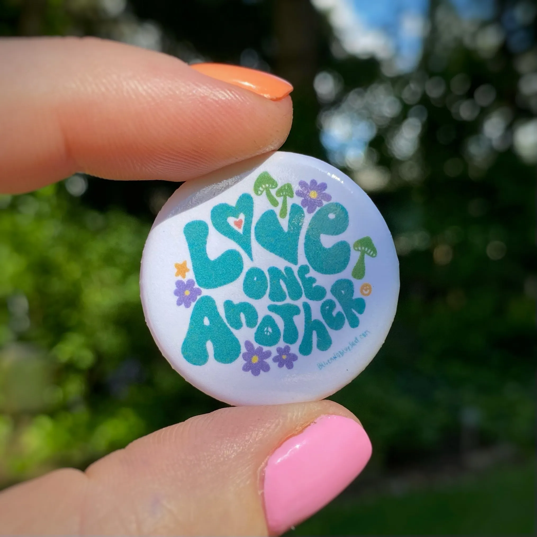 “Love One Another” (Blue) 1.25” Pin-back Button