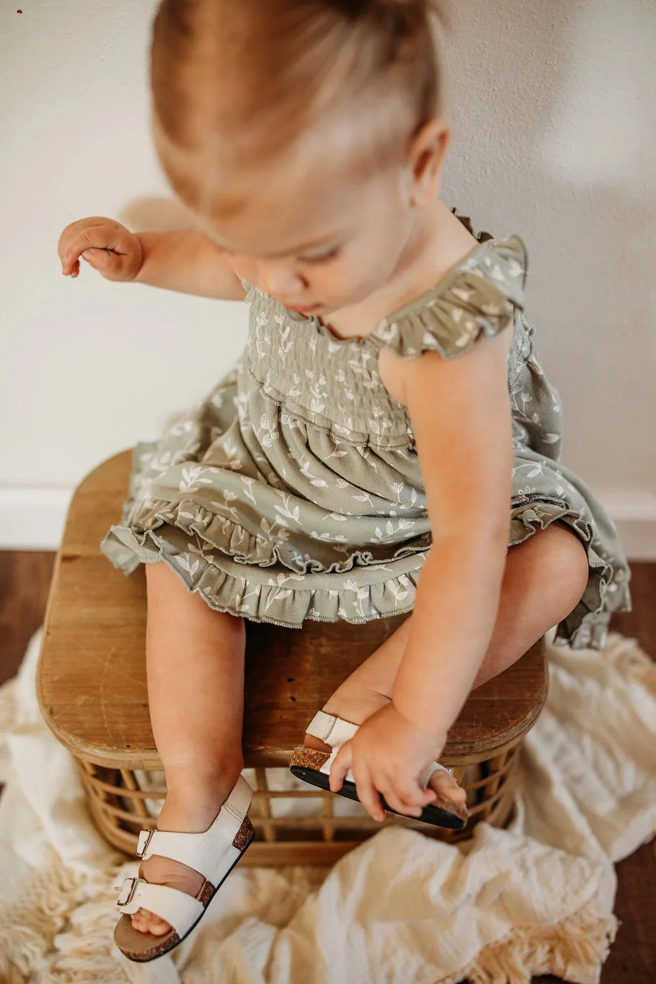 Lovedbaby - Organic Smocked Summer Dress - Seafoam Bloom