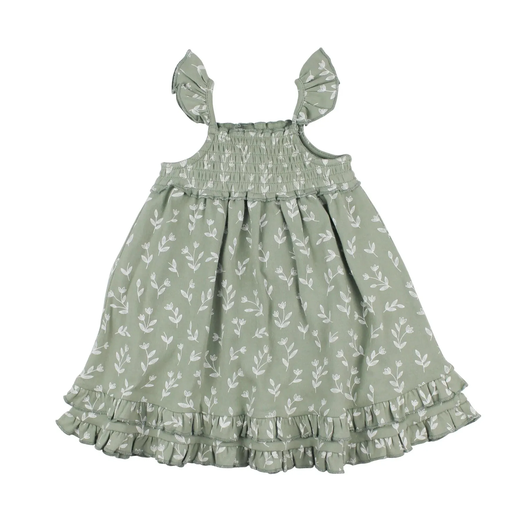 Lovedbaby - Organic Smocked Summer Dress - Seafoam Bloom
