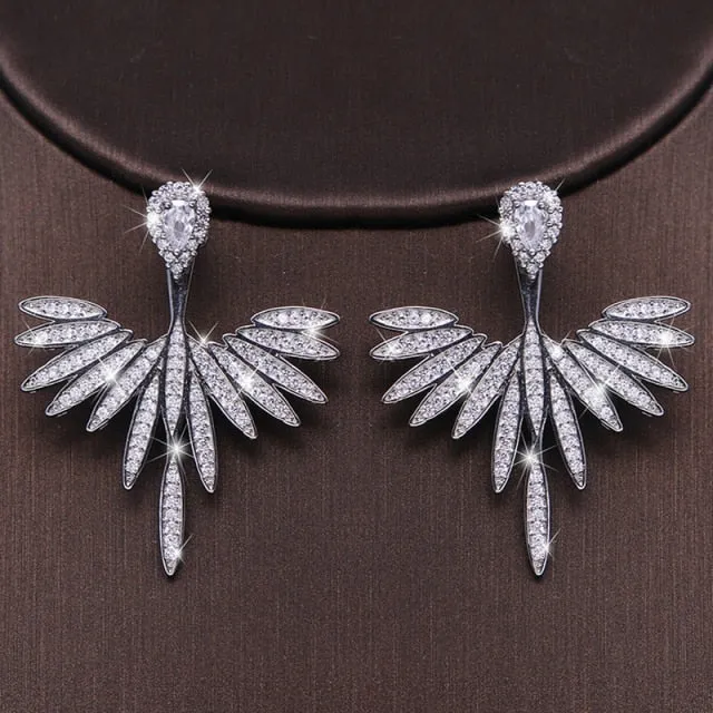 Luxury Marquise Flower Zircon Drop Earring Mirco Paved Wedding Jewelry
