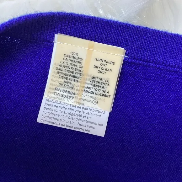 Magaschoni New York Layered 100% Cashmere Sweater Royal Blue M