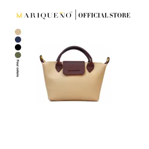 MARTHA Leather Tote Top Handle Sling Bag in Cream