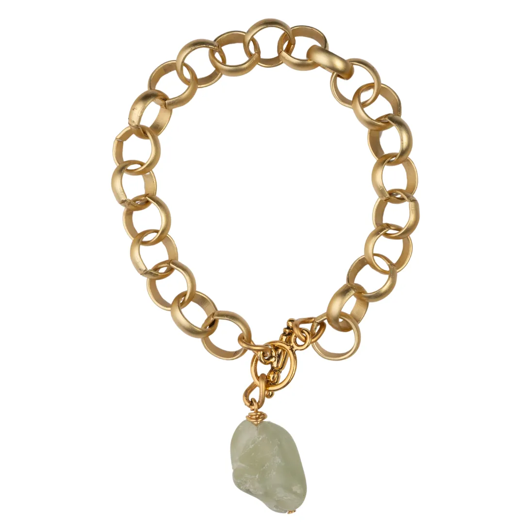 Matte Chain & Jade necklace