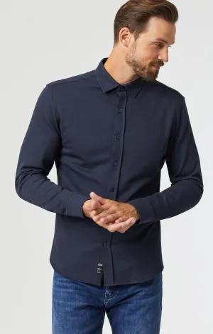 MAVI: Long Sleeve Button Up Shirt in Mood Indigo